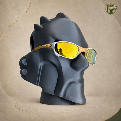 Óculos Juliet · Armação Carbon 24K · Lente 24K · Lateral A