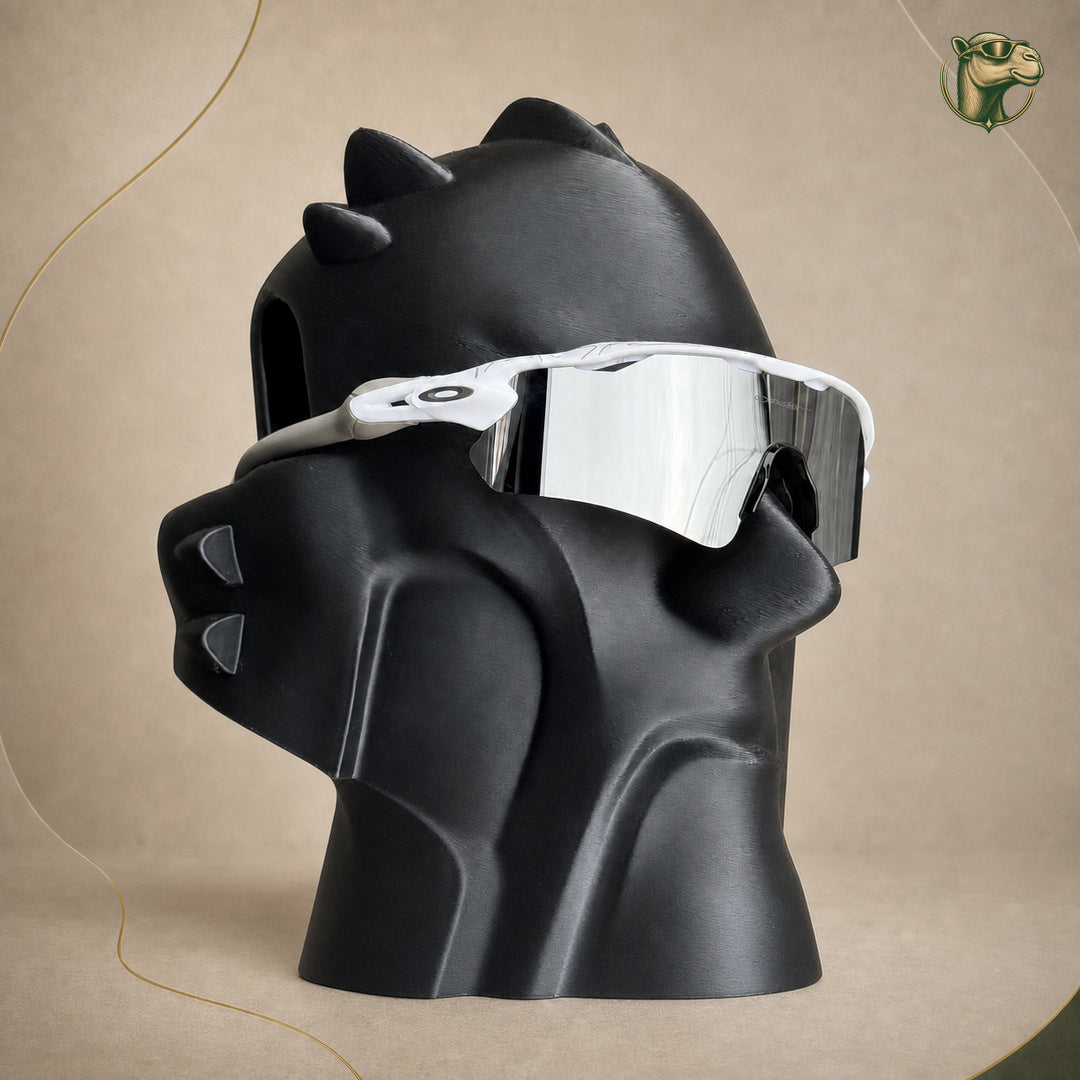 Óculos Radar · Armação White · Lente Chrome · Lateral A